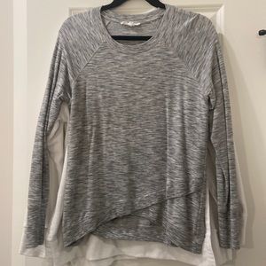 Workshop Republic Clothing Sweater Black & Gray Small Model Criss Cross Hem